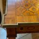 Louis XVI Directoire desk table richly inlaid, brass belt and 2 drawers, 19th century