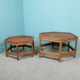 Set of 2 bamboo coffee tables