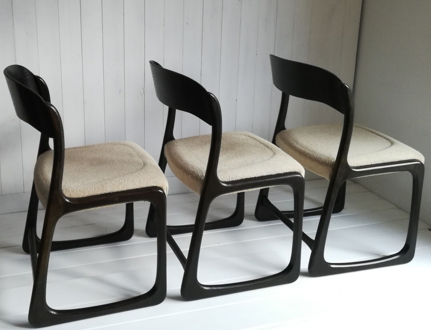 Lot de 3 chaises traîneau