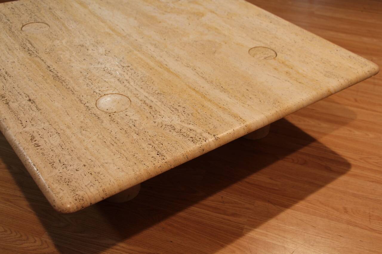 Travertine Coffee Table by Angelo Mangiarotti, Up&Up Edition