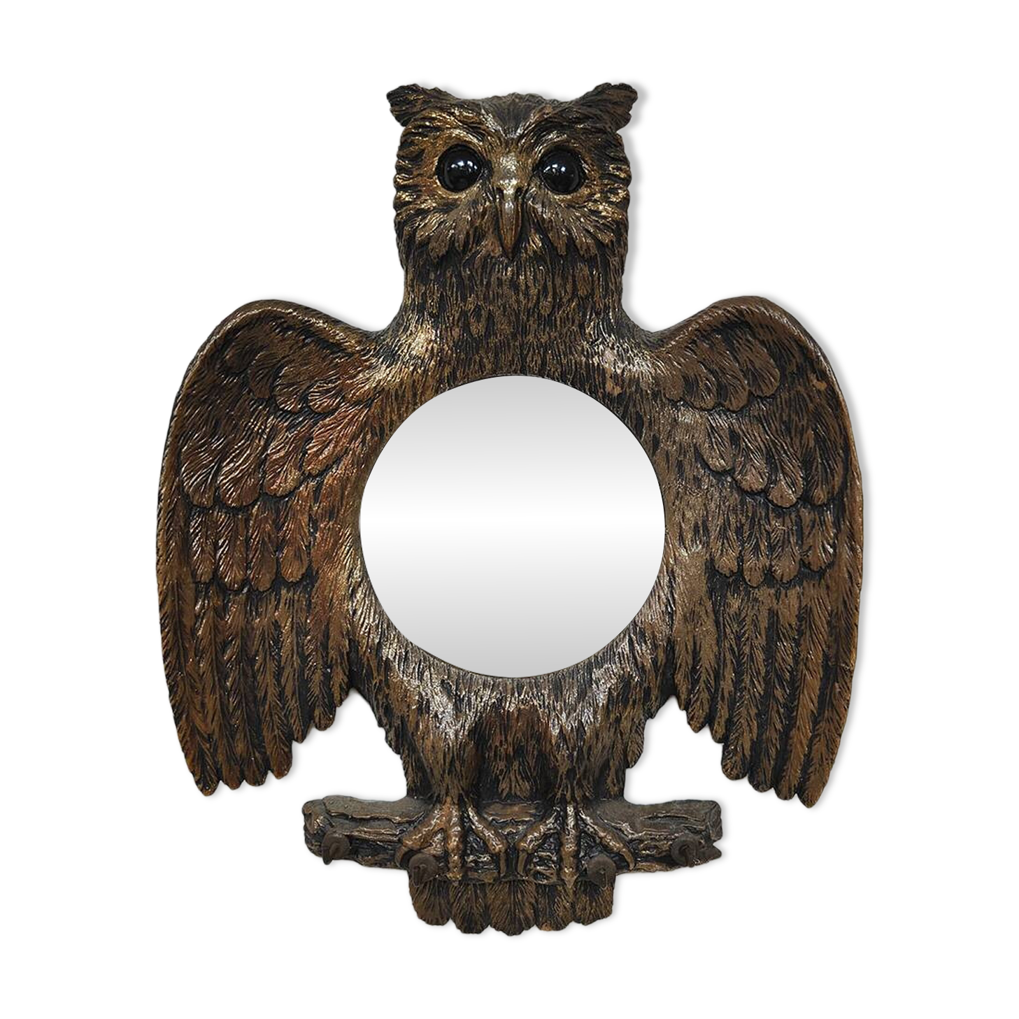Miroir hibou convexe vintage français des années 60