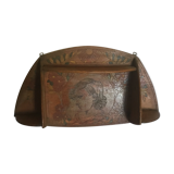 Shelf wood decoration 1900 pyrograved art nouveau art deco signed gallé era, majorelle