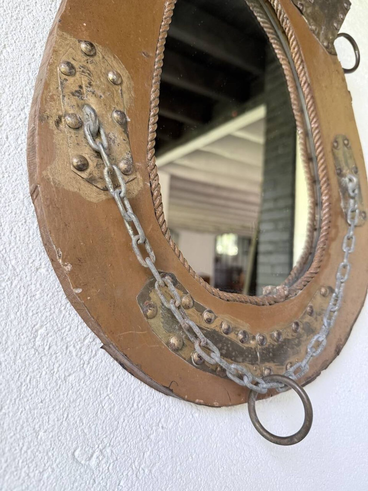 Brutalist handcrafted mirror "horse"