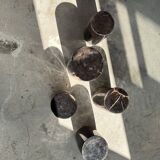 Side table in black petrified wood h:28,5cm d:17cm