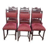 Série de 6 chaises retapissées style Renaissance
