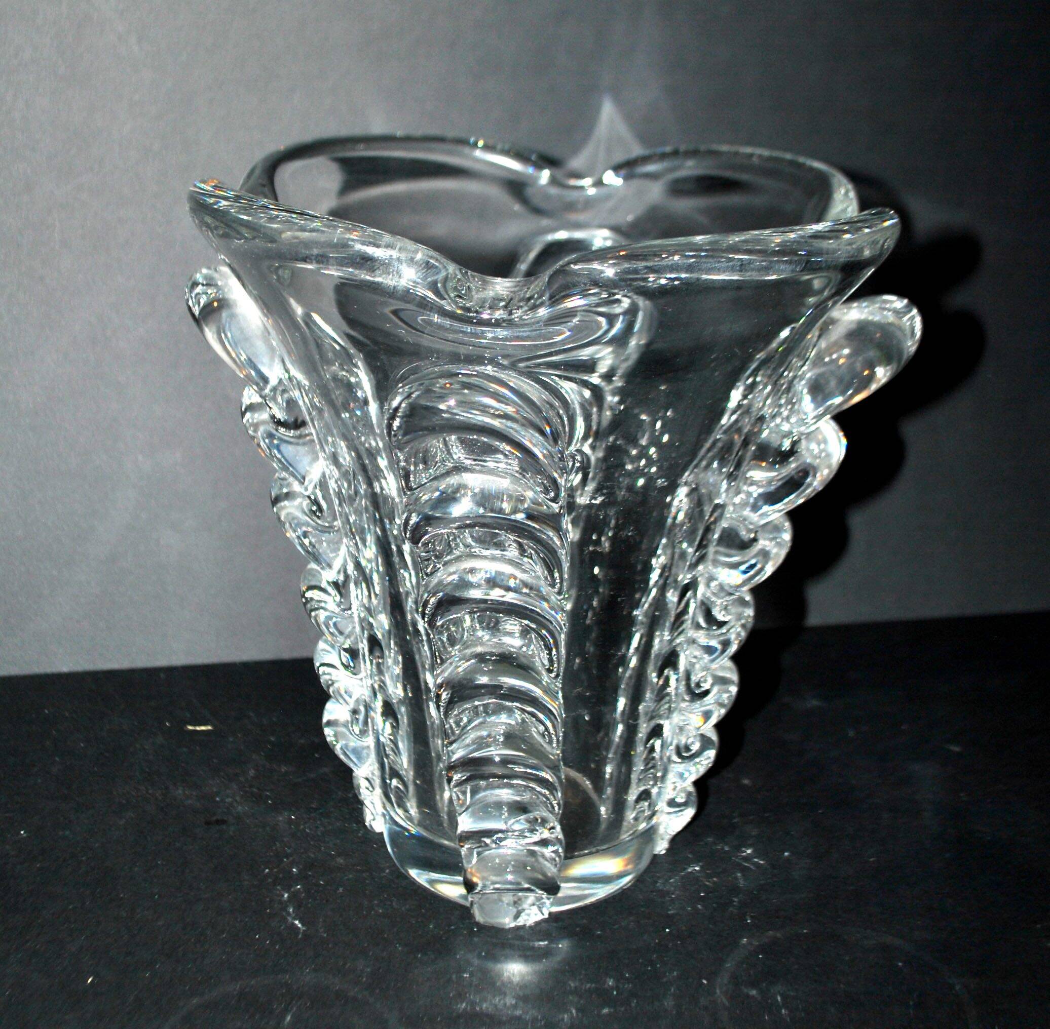 Vintage Vallerysthal crystal vase