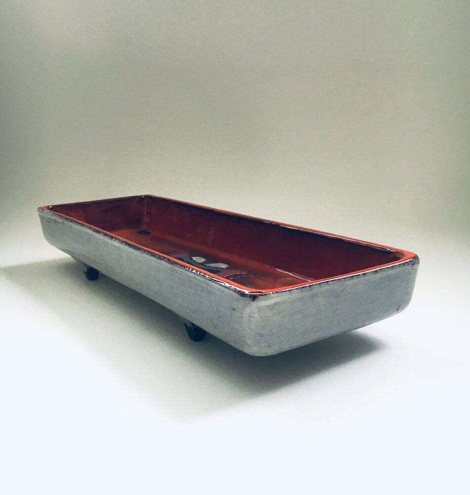 Art Pottery Studio Handmade Dish by Tieberghien, Belgium, 1960s