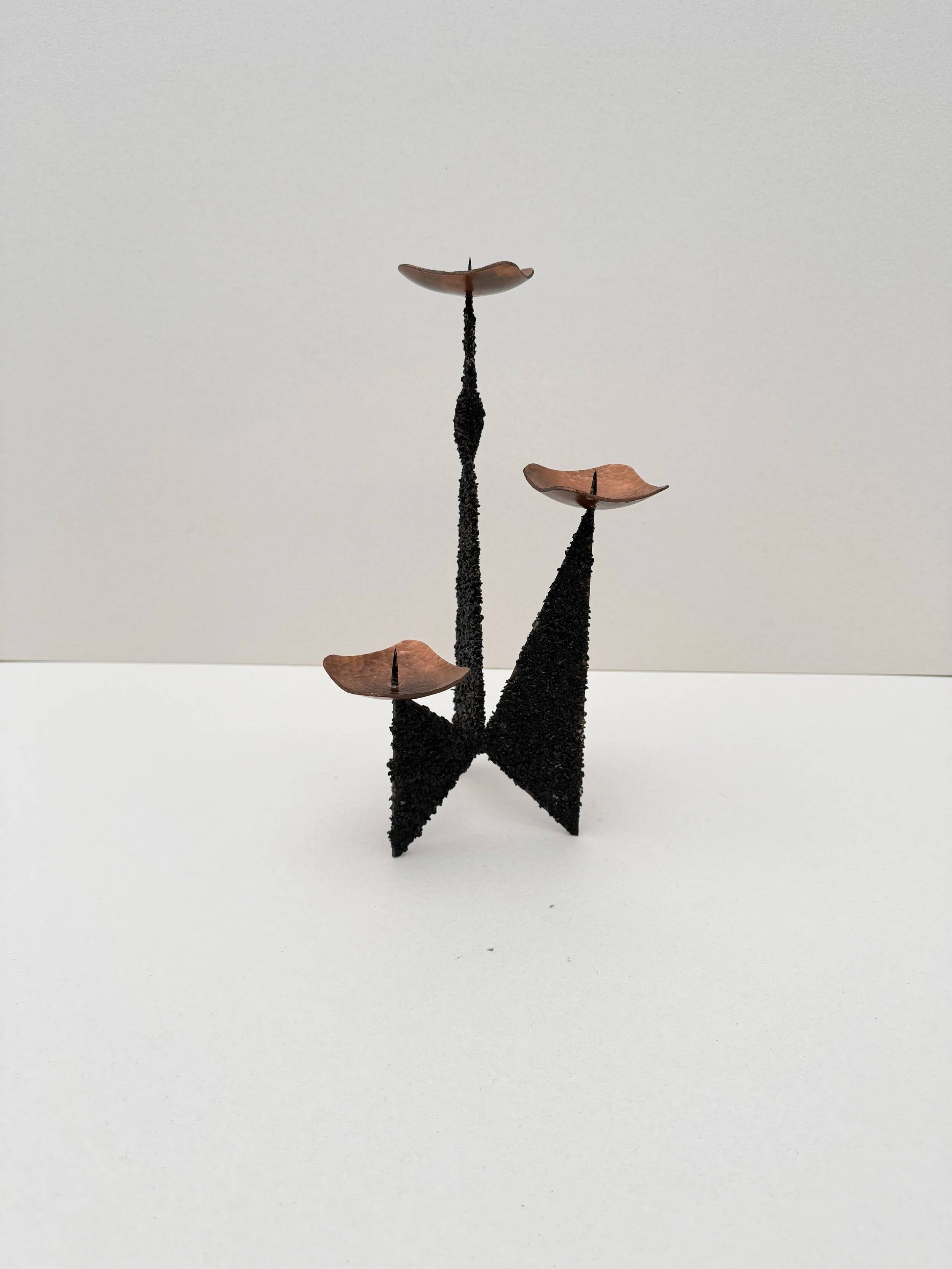 Bougeoir moderniste en métal, 1960