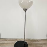 70's floor lamp in metal and white glass