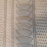 White cotton hand-knitted blanket