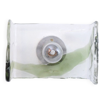 Wall lamp with green glass stripes by JL Kalmar, 1950s