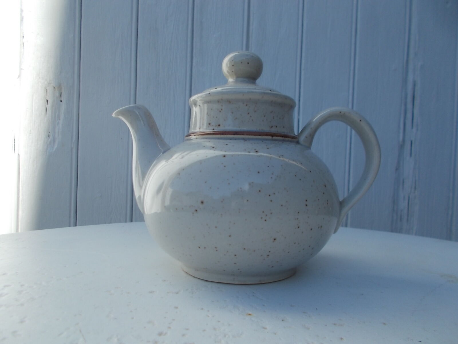 Speckled stoneware coffee pot