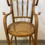 Baby high chair in curved beech