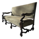 Timeless bench in 19th-century Louis XIV style, walnut, with sheep's foot legs.