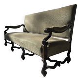 Timeless bench in 19th-century Louis XIV style, walnut, with sheep's foot legs.