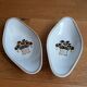 Ramekins raviers in earthenware Digoin Sarreguemines stencil decoration