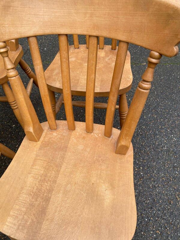 6 chaises windsor restaurant style western 1980 en bois massif