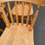 6 Windsor restaurant-style chairs from the 1980s in solid wood.