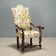 Antique baroque armchair in walnut and fabric, Italy, 18th century
