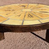 Oval coffee table Roger Capron model Herbier