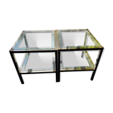 Set of 2 LANCEL limited edition glass coffee tables