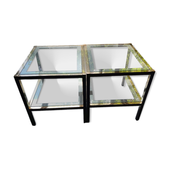 Lot de 2 tables basses en verre LANCEL édition limitée