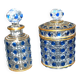 Baccarat bottle and box, antique diamond gemstones in moulded crystal, signed.