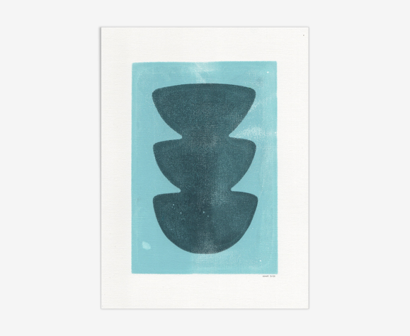 Peinture sur papier datée et signée Eawy