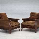 1930-35s, Danish armchair, furniture velour, furniture mesh, ash wood.