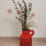 Red Vase Scheurich Vintage