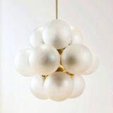 Space Age Sputnik Brass & Glass Globes Ceiling Light/Chandelier from Kaiser Leuchten, Germany, 1960s