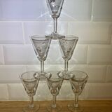 Set of 6 engraved wine glasses