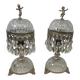 Set of 2 vintage crystal table lamps / mini lamps