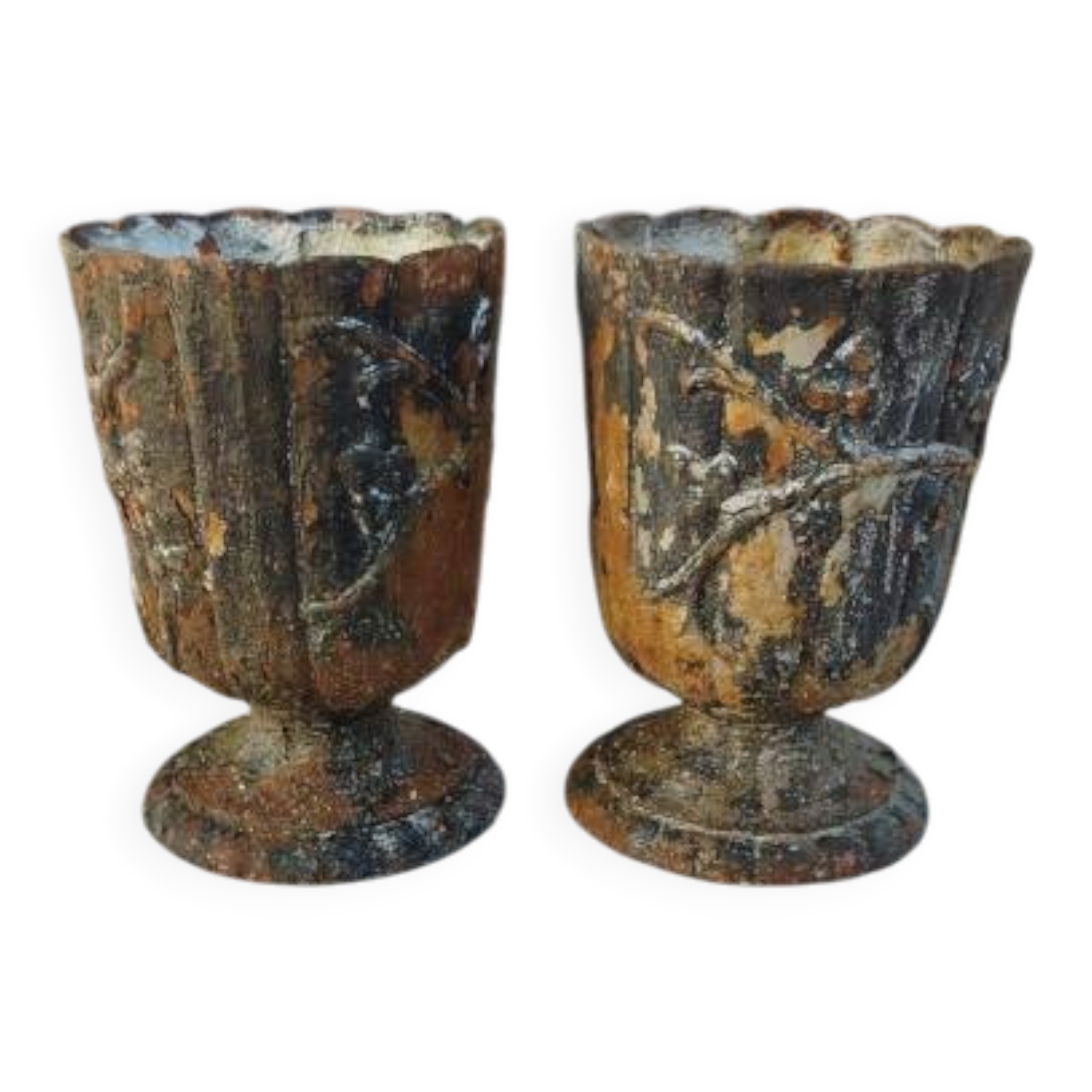 Pair of cast iron vases from 1900 in Charleville-Mézières
