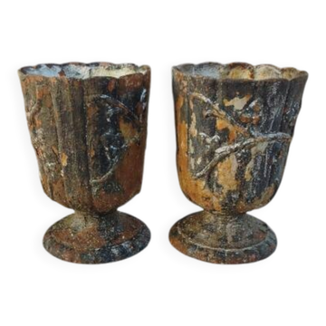 Pair of cast iron vases from 1900 in Charleville-Mézières