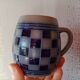 Lot 6 chopes - Grès d'Alsace - Damier bleu cobalt - Betschdorf V. SHMITTER