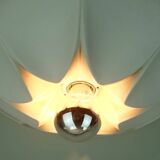 Vintage ceramic ceiling light or wall lamp flower shape white grey rose 80s