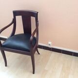 Office chair in wood and leather