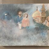 Vintage dreamlike painting from the 70s