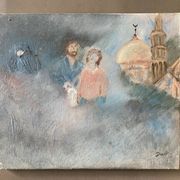 Tableau onirique vintage années 70