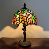 Tiffany lamp with bronze naiad base, 20th century