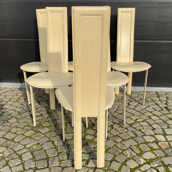 Lot de 6 chaises Quia - Modèle Elana B - beige