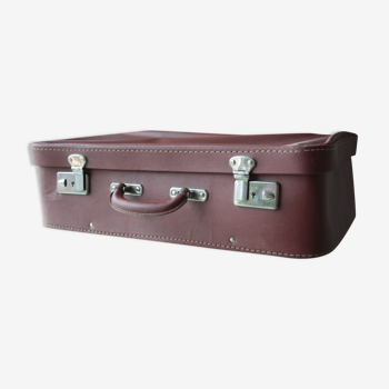 Pretty little vintage Brown Leather Suitcase.