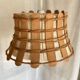 Shabby chic vintage 1960s canvas and wood pendant light