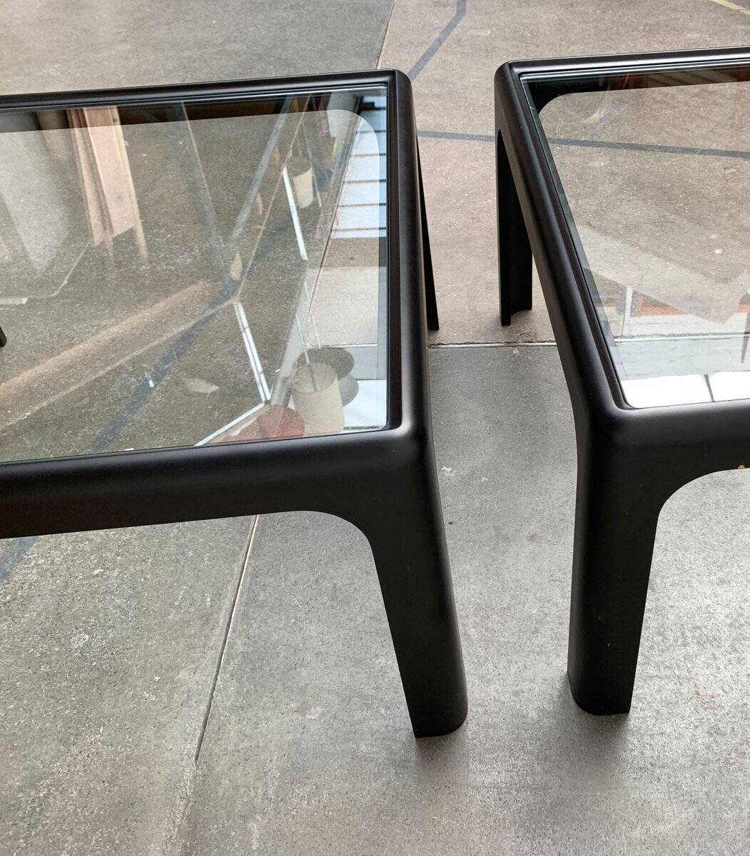 Mid-century vintage coffee table in glass by Peter Ghyczy for Horn Collection, 1960s, set of 2.
