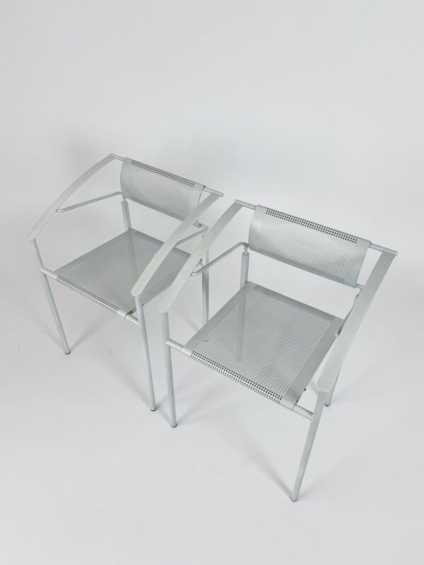 Fauteuils vintage en métal 'Carrè VI' par Fly Line Italie années 1990