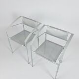 Vintage ‘Carrè VI’ metal arm chairs by Fly Line Italy 1990s