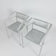 Vintage ‘Carrè VI’ metal arm chairs by Fly Line Italy 1990s