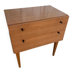 Chevet Ancien Table Nuit - bois tiroir