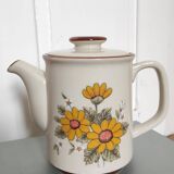 Théière fleurs vintage en grès